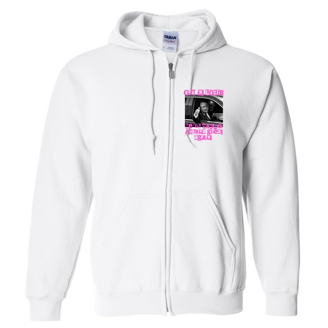 Get In Loser WeRe Making America Great Again Vintage Trump Full Zip Hoodie