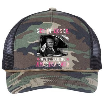 Get In Loser WeRe Taking America Back Trump 2024 Election Cute Gift Retro Rope Trucker Hat Cap