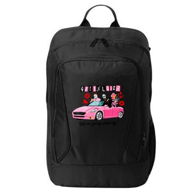 Get In Loser Were Going Slashing Pink Car Horror Character City Backpack