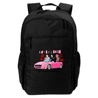 Get In Loser Were Going Slashing Pink Car Horror Character Backpack