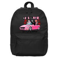 Get In Loser Were Going Slashing Pink Car Horror Character 16 in Basic Backpack