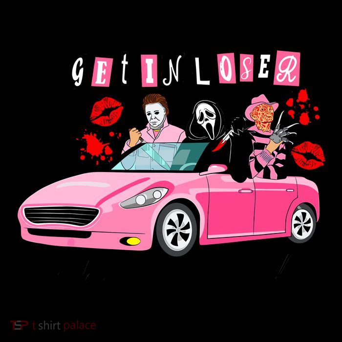 Get In Loser Were Going Slashing Pink Car Horror Character 16 in Basic Backpack