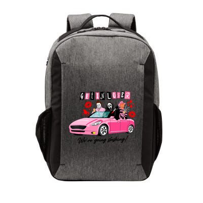 Get In Loser Were Going Slashing Pink Car Horror Character Vector Backpack