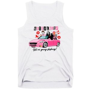 Get In Loser Were Going Slashing Pink Car Horror Character Tank Top