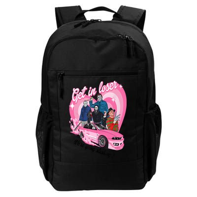 Get In Loser WeRe Going Slashing Pink Car Horror Character Backpack