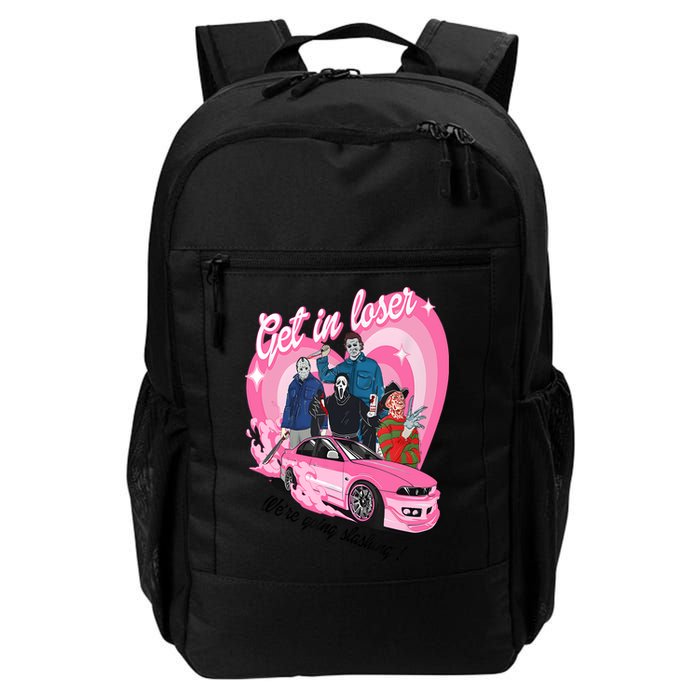 Get In Loser WeRe Going Slashing Pink Car Horror Character Backpack