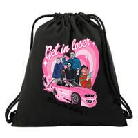 Get In Loser WeRe Going Slashing Pink Car Horror Character Drawstring Bag