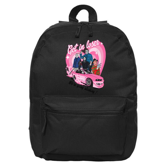 Get In Loser WeRe Going Slashing Pink Car Horror Character 16 in Basic Backpack