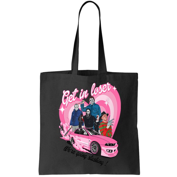 Get In Loser WeRe Going Slashing Pink Car Horror Character Bag