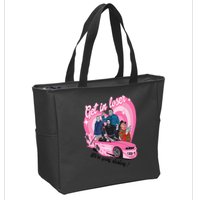 Get In Loser WeRe Going Slashing Pink Car Horror Character Zip Tote Bag