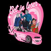 Get In Loser WeRe Going Slashing Pink Car Horror Character Zip Tote Bag