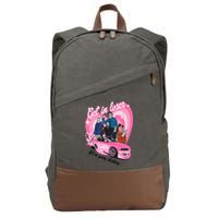 Get In Loser WeRe Going Slashing Pink Car Horror Character Cotton Canvas Backpack