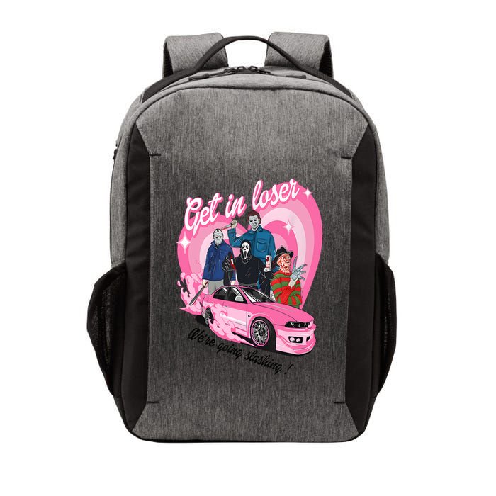 Get In Loser WeRe Going Slashing Pink Car Horror Character Vector Backpack