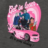 Get In Loser WeRe Going Slashing Pink Car Horror Character Vector Backpack