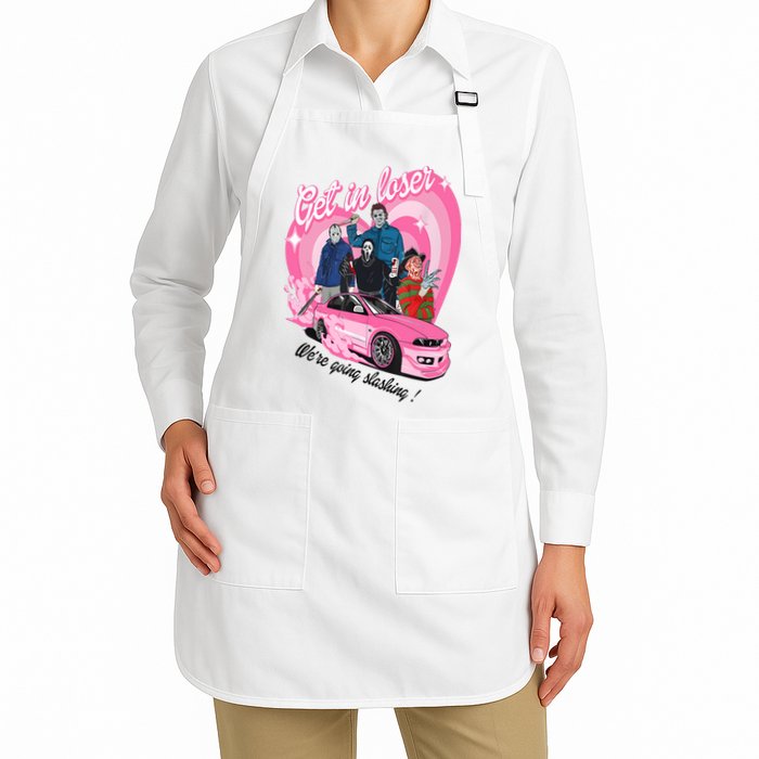 Get In Loser WeRe Going Slashing Pink Car Horror Character Apron