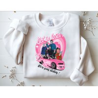 Get In Loser WeRe Going Slashing Pink Car Horror Character Sweatshirt