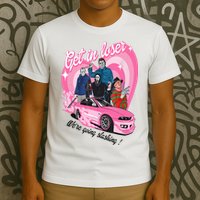 Get In Loser WeRe Going Slashing Pink Car Horror Character T-Shirt