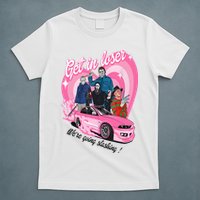 Get In Loser WeRe Going Slashing Pink Car Horror Character T-Shirt