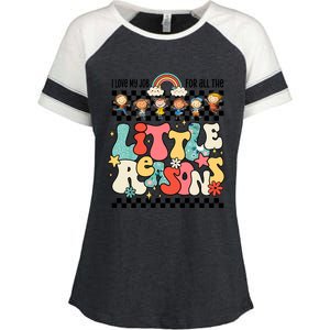 Groovy I Love My Job For All The Little Reasons Teacher Enza Ladies Jersey Colorblock Tee