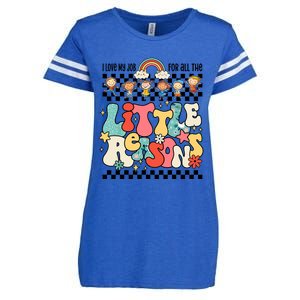 Groovy I Love My Job For All The Little Reasons Teacher Enza Ladies Jersey Football T-Shirt