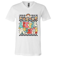 Groovy I Love My Job For All The Little Reasons Teacher V-Neck T-Shirt