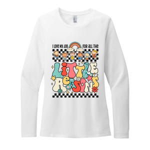 Groovy I Love My Job For All The Little Reasons Teacher Womens CVC Long Sleeve Shirt