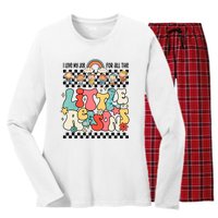 Groovy I Love My Job For All The Little Reasons Teacher Women's Long Sleeve Flannel Pajama Set 