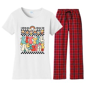 Groovy I Love My Job For All The Little Reasons Teacher Women's Flannel Pajama Set