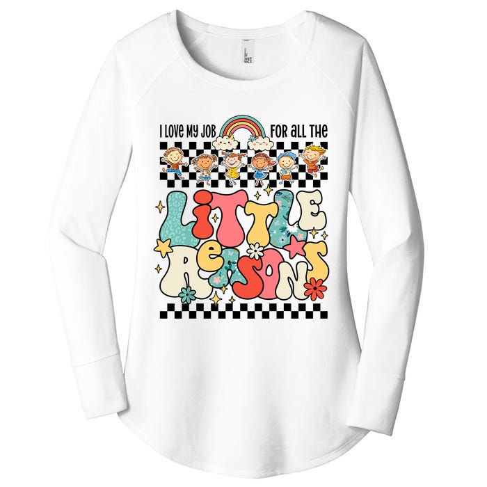 Groovy I Love My Job For All The Little Reasons Teacher Women's Perfect Tri Tunic Long Sleeve Shirt