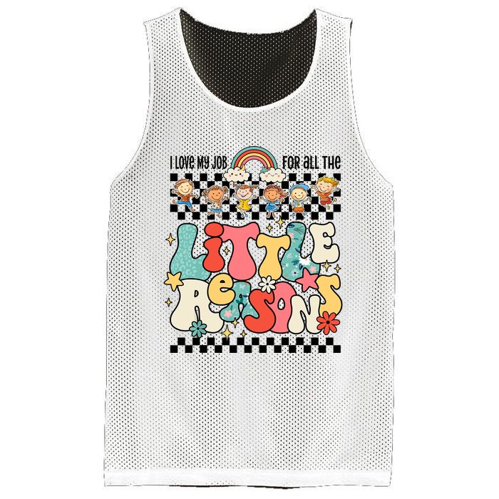 Groovy I Love My Job For All The Little Reasons Teacher Mesh Reversible Basketball Jersey Tank