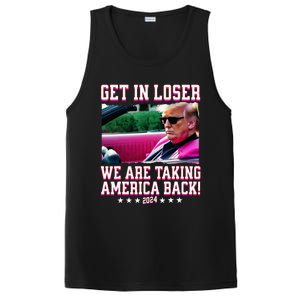 Get In Loser We Are Taking America Back Trump 2024 PosiCharge Competitor Tank