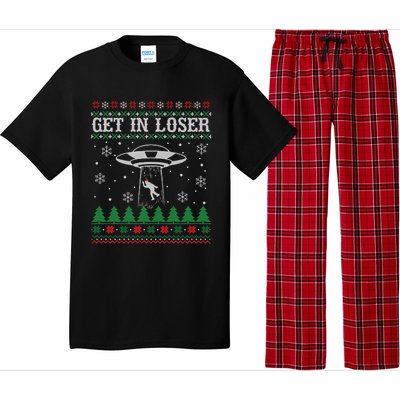 Get In Loser Alien Ugly Christmas Funny Gift Meaningful Gift Pajama Set