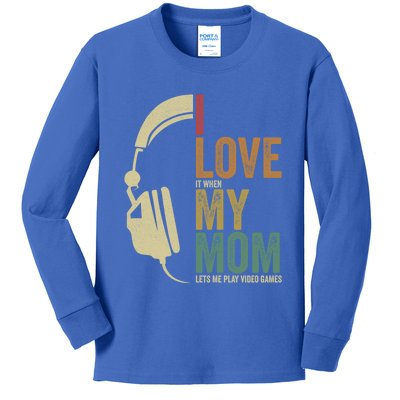 Gaming I Love My Mom Video Games Gaming Gift Kids Long Sleeve Shirt