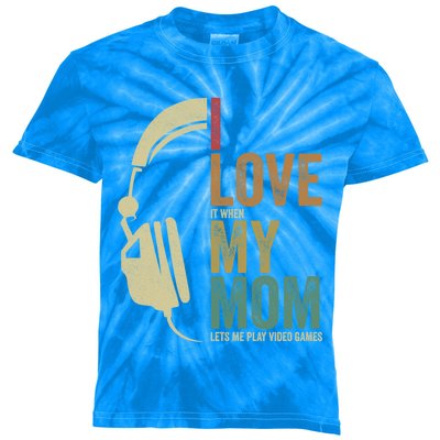 Gaming I Love My Mom Video Games Gaming Gift Kids Tie-Dye T-Shirt