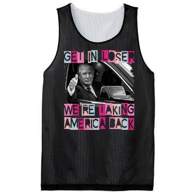 Get In Loser Were Taking America Back Funny Trump 2024 Mesh Reversible Basketball Jersey Tank