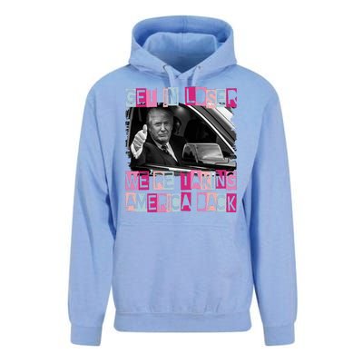 Get In Loser Were Taking America Back Funny Trump 2024 Unisex Surf Hoodie