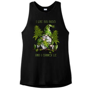 Gnome I Like Big Buds And I Cannot Lie Weed 420 Stoner Idea Ladies PosiCharge Tri-Blend Wicking Tank