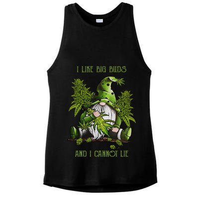 Gnome I Like Big Buds And I Cannot Lie Weed 420 Stoner Idea Ladies PosiCharge Tri-Blend Wicking Tank