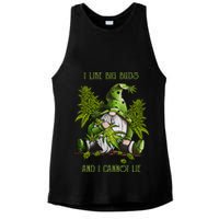 Gnome I Like Big Buds And I Cannot Lie Weed 420 Stoner Idea Ladies PosiCharge Tri-Blend Wicking Tank