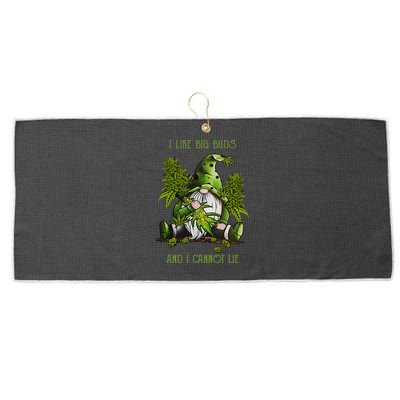 Gnome I Like Big Buds And I Cannot Lie Weed 420 Stoner Idea Large Microfiber Waffle Golf Towel