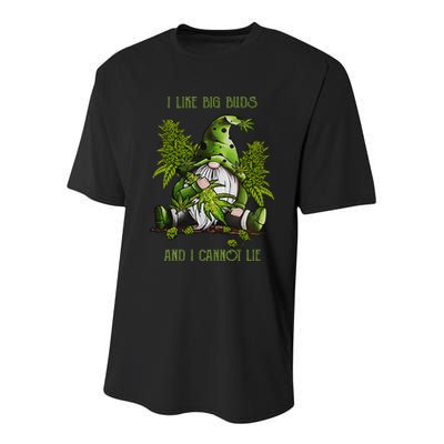 Gnome I Like Big Buds And I Cannot Lie Weed 420 Stoner Idea Youth Performance Sprint T-Shirt