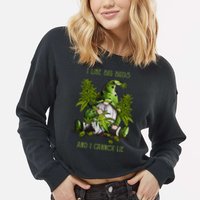 Gnome I Like Big Buds And I Cannot Lie Weed 420 Stoner Idea Cropped Pullover Crew