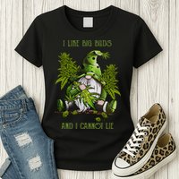 Gnome I Like Big Buds And I Cannot Lie Weed 420 Stoner Idea Womens T-Shirt