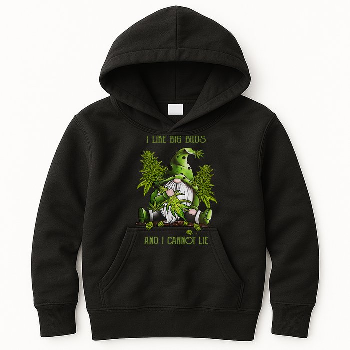 Gnome I Like Big Buds And I Cannot Lie Weed 420 Stoner Idea Kids Hoodie