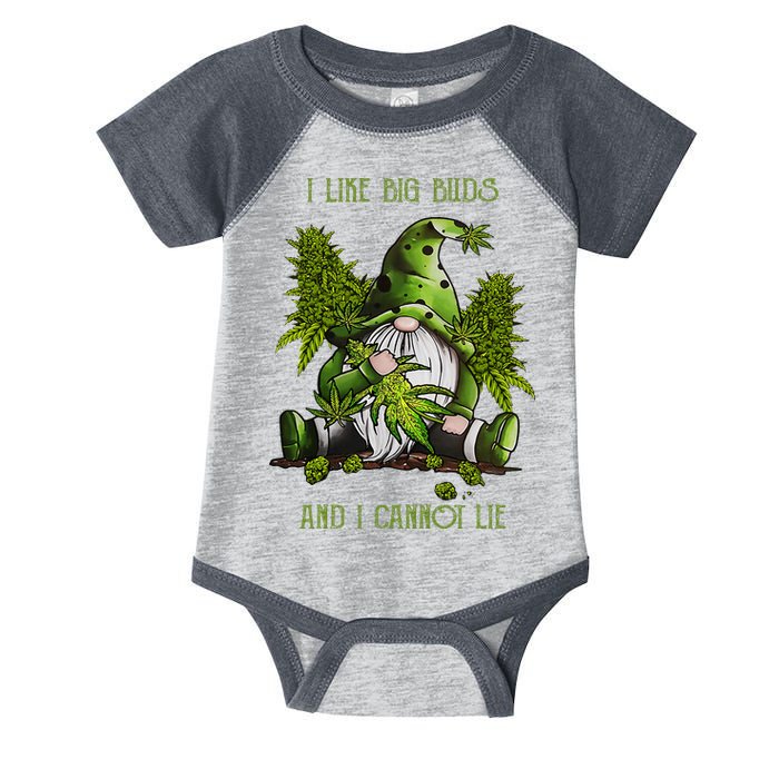 Gnome I Like Big Buds And I Cannot Lie Weed 420 Stoner Idea Infant Baby Jersey Bodysuit