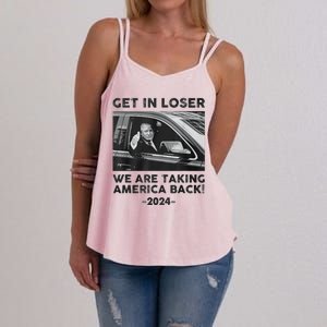 Get In Loser We Are Talking America Back Trump 2024 Women's Strappy Tank