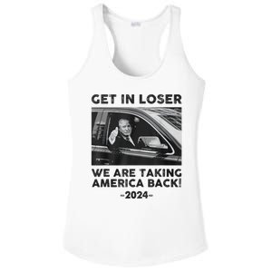 Get In Loser We Are Talking America Back Trump 2024 Ladies PosiCharge Competitor Racerback Tank