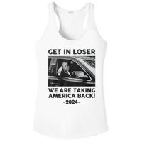 Get In Loser We Are Talking America Back Trump 2024 Ladies PosiCharge Competitor Racerback Tank