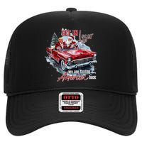 Get In Loser We Are Taking America Back Trump Santa Xmas High Crown Mesh Back Trucker Hat