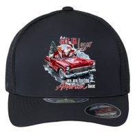 Get In Loser We Are Taking America Back Trump Santa Xmas Flexfit Unipanel Trucker Cap